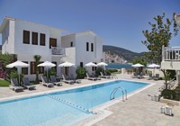 Pool view at Skopelos Village Hotel, Skopelos Town in Greece