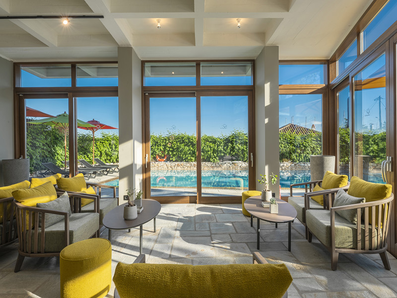 Lobby at Alkyon Hotel in Skiathos Town