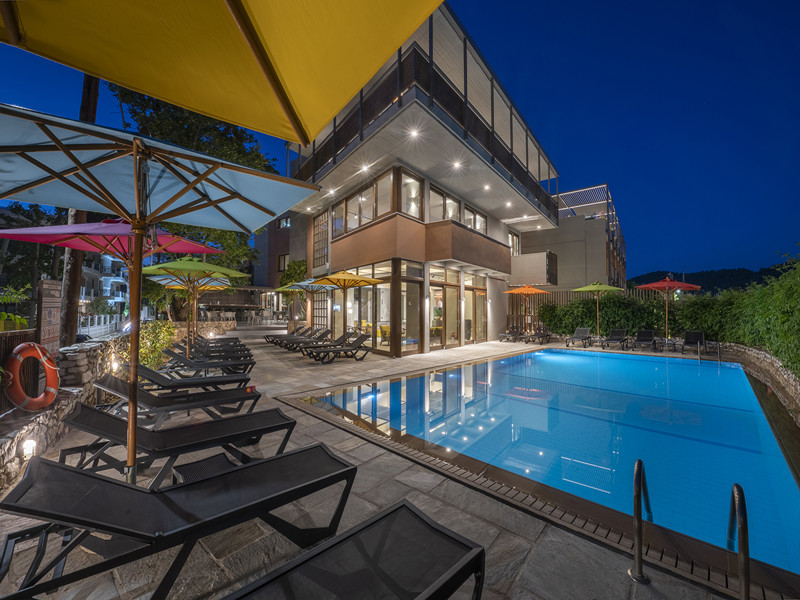 Swiming pool at Alkyon Hotel in Skiathos Town