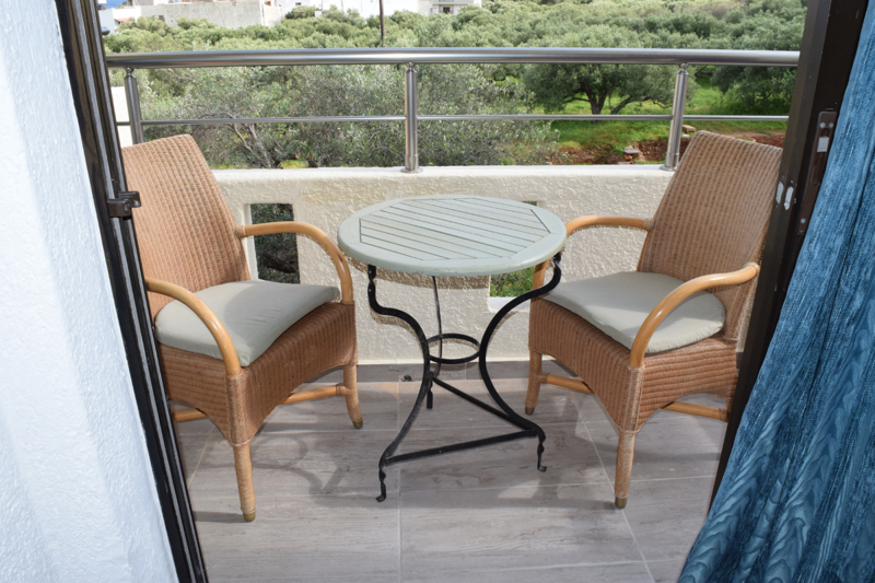 Studio's terrace at Elounda George Studios in Crete