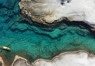 Sarakiniko Beach Cenital View. Milos, Greece