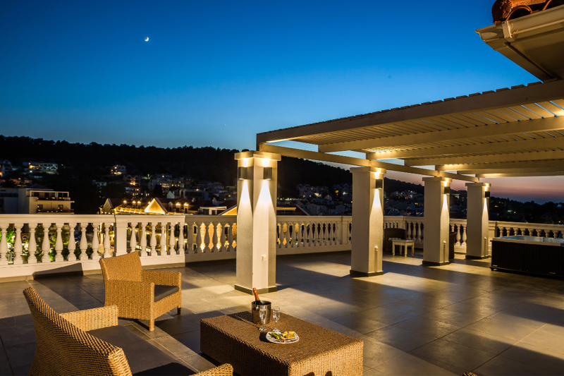 Terrace of Aenos Hotel in Kefalonia
