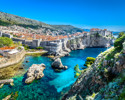 Aerial Panoramic View At Famous European Travel Destination, Dubrovnik Cityscape On Adriatic Coast