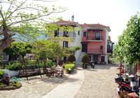 Overview of Miramare Studios in Petra, Lesvos