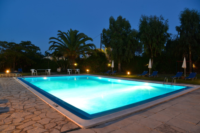 Night view of pool at Primavera Hotel