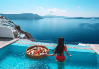 Floating Breakfast at Santorini Secret Suites and Spa