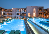 Night View of Swimming Pool at Paralos Venue Suites