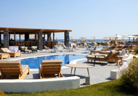 Swimming Pool and Sunbed Area at Sea Breeze Beach Resort Santorini