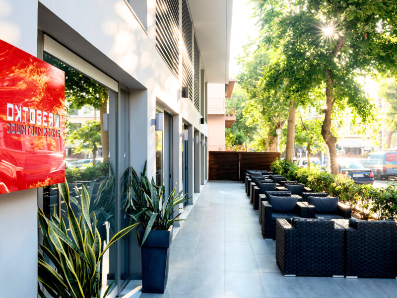 Entrance of Oktober Downtown Boutique Hotel