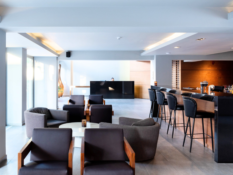 Reception and Lobby Bar Area at Oktober Downtown Boutique Hotel