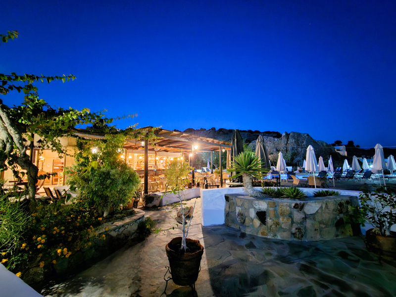 Outdoor Bar Area at Eleni Apartments