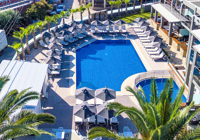 Aerial View of Swimming Pool at Dionysos Hotel and Studios