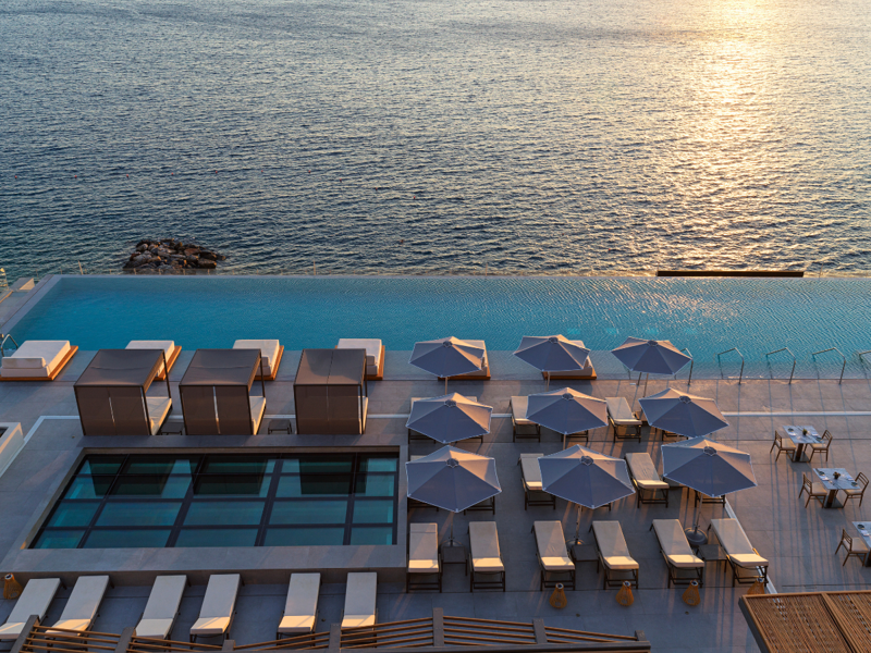 Aerial View of Rooftop Infinity Pool at Intercontinental Crete