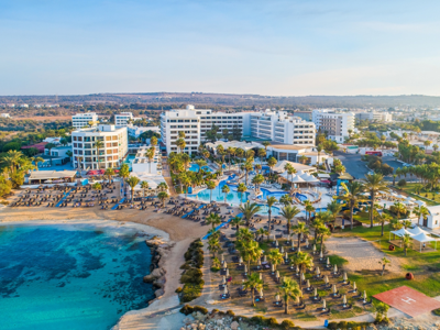 Aerial View of Adams Beach Hotel and Surrounding Area