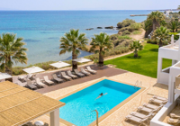 Aerial View of Pool at Boudari Boutique Hotel & Suites Paros