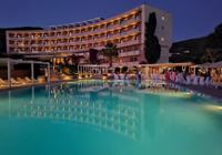 Poolside at Night at Marmari Bay